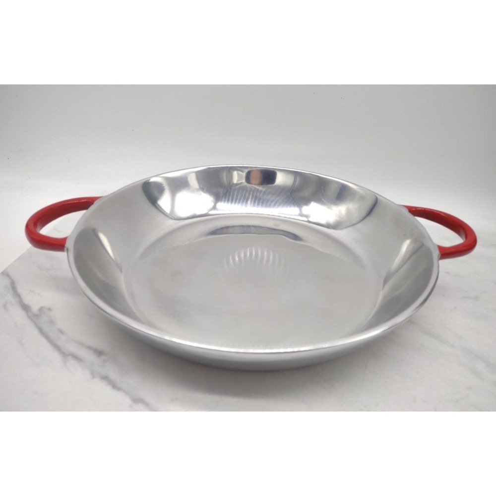 Nima Oberoi Lunares Paella Pan Stainless Steel Pot Red Handles EUC San Miguel